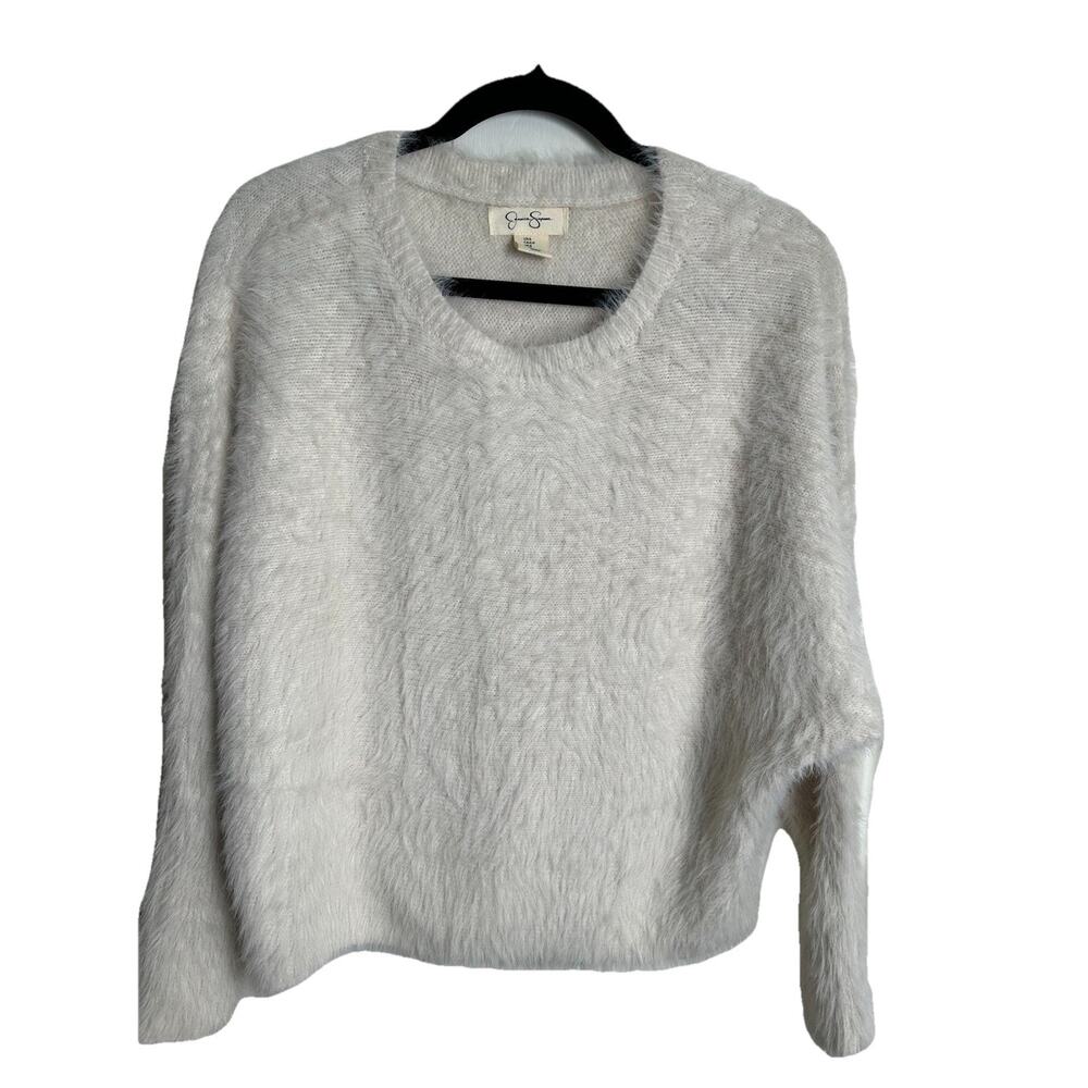 Jessica Simpson Womens Small Cozy Fuzzy Pullover Cropped Sweater